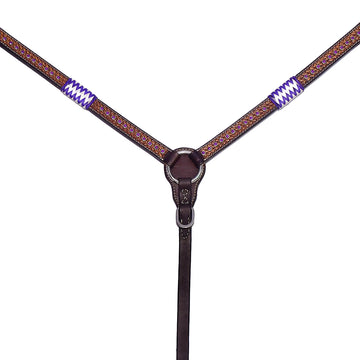 Bar H Equine Genuine Western American Leather Horse Premium Headstall & Breast Collar Set
